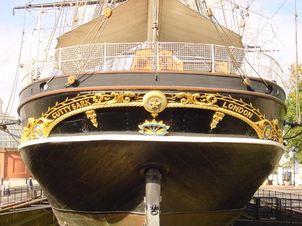 il Cutty Sarck in bacino di carenaggio a Greenwich