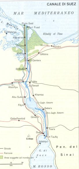 Tracciato del canale di Suez